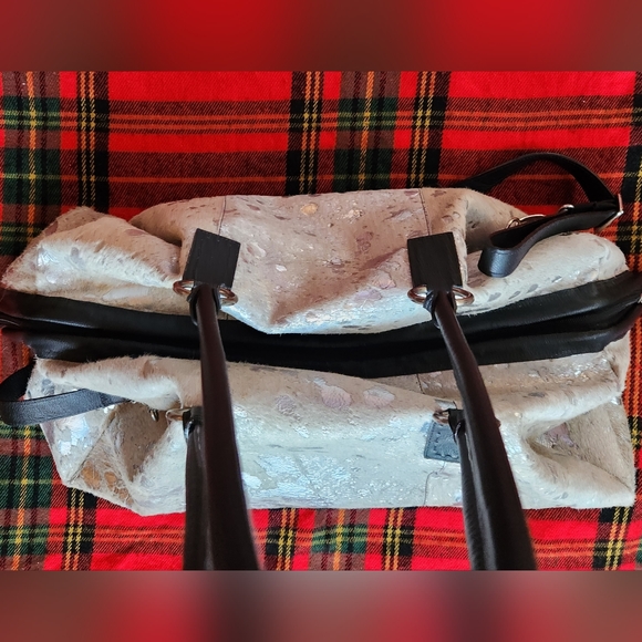 BS TRADING Western Silver Acid Washed Cowhide Custom Texas Weekender Satchel 24" - Picture 16 of 16